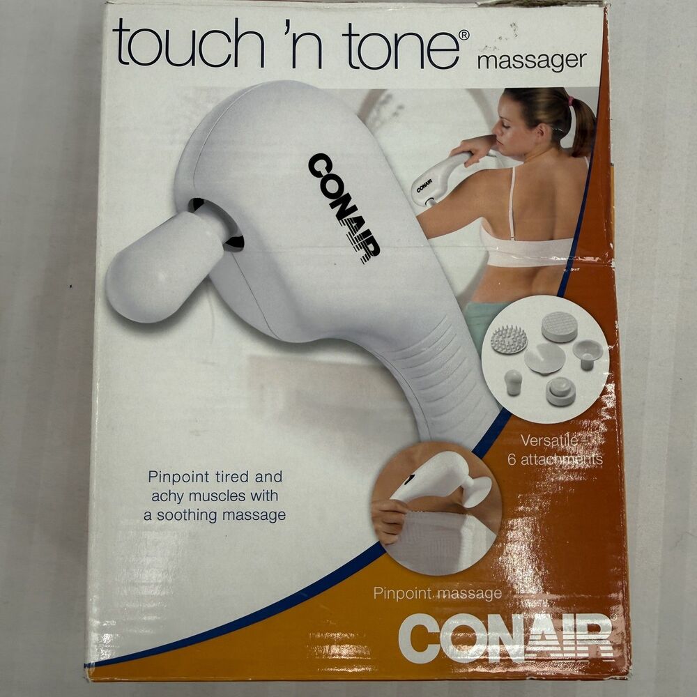 Conair Touch 'n Tone Massager HM11M Handheld Percussion Vibrating w/ Attachments
